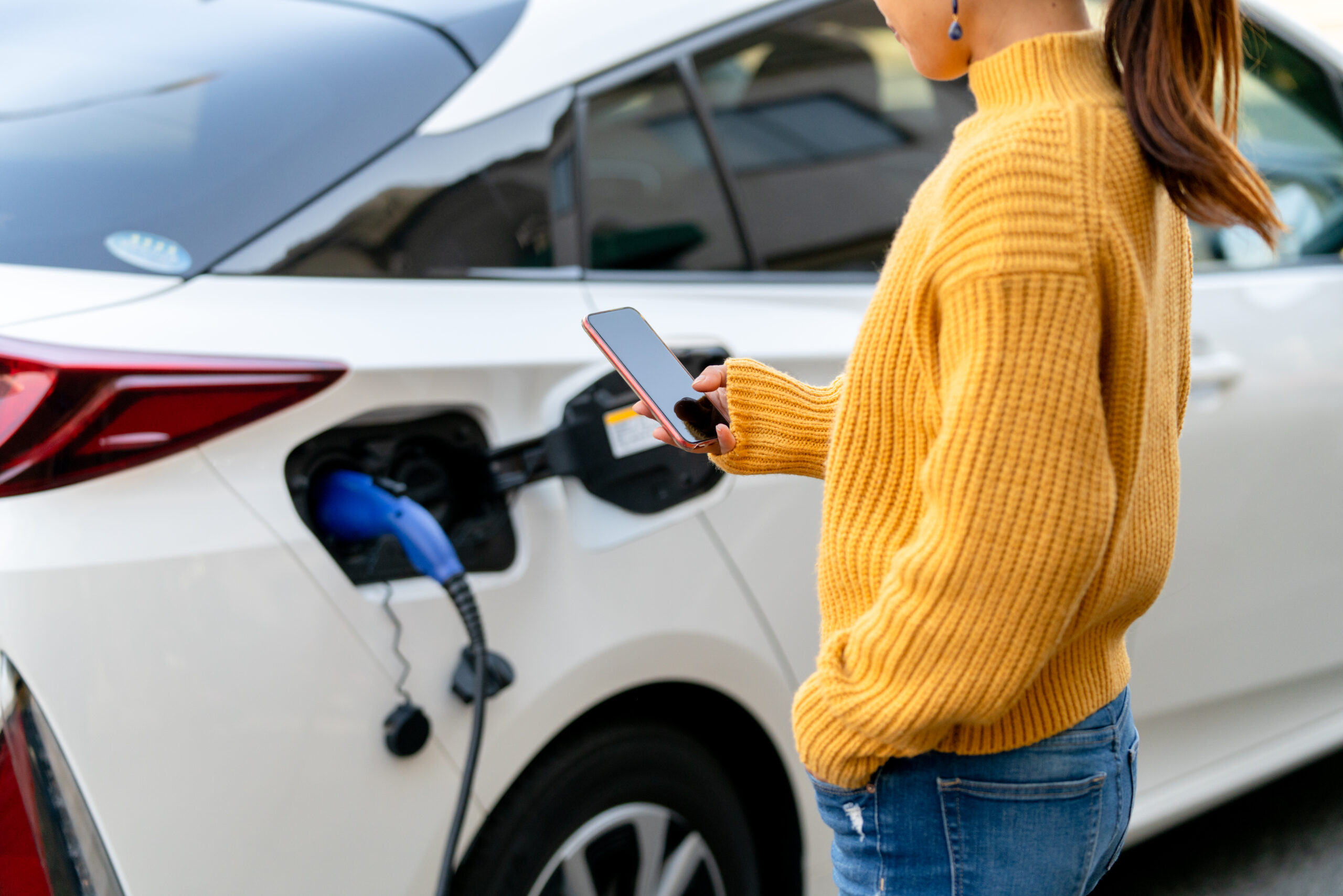 Guest starting an EV charge from their phone